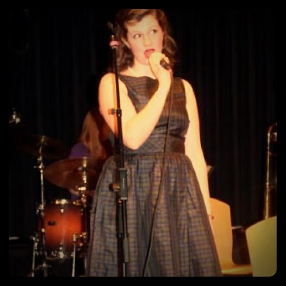 Plaid, Boatneck, Cocktail Dress - Picture 1 of 6